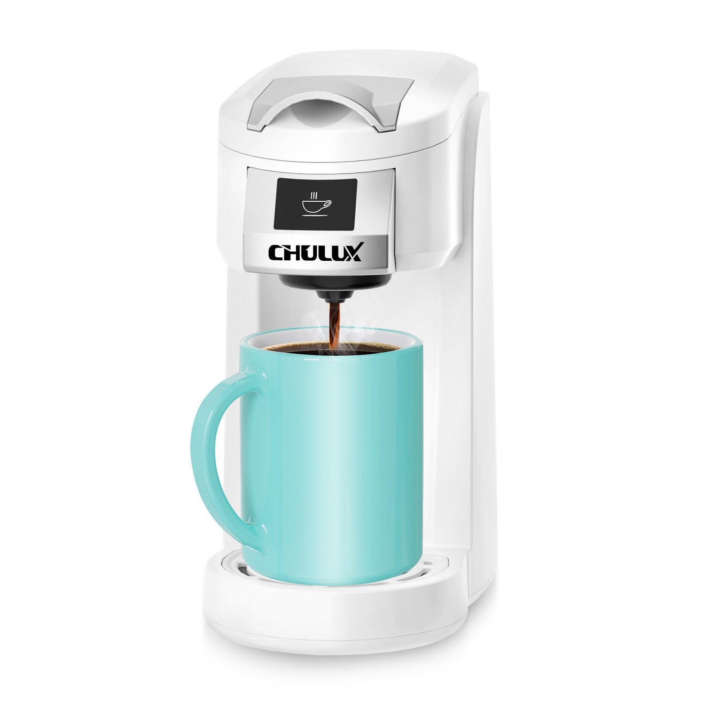 CHULUX Classic Single Serve Coffee Maker for K Cup, QF-CM802, White