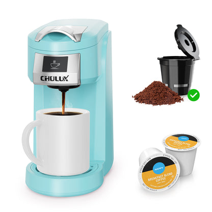 CHULUX Classic Single Serve Coffee Maker for K Cup & Ground Coffee, QF-CM802