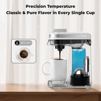 2pcs CHULUX Mini Single Serve Travel Coffee Maker for K Cup, QF-CM801, White