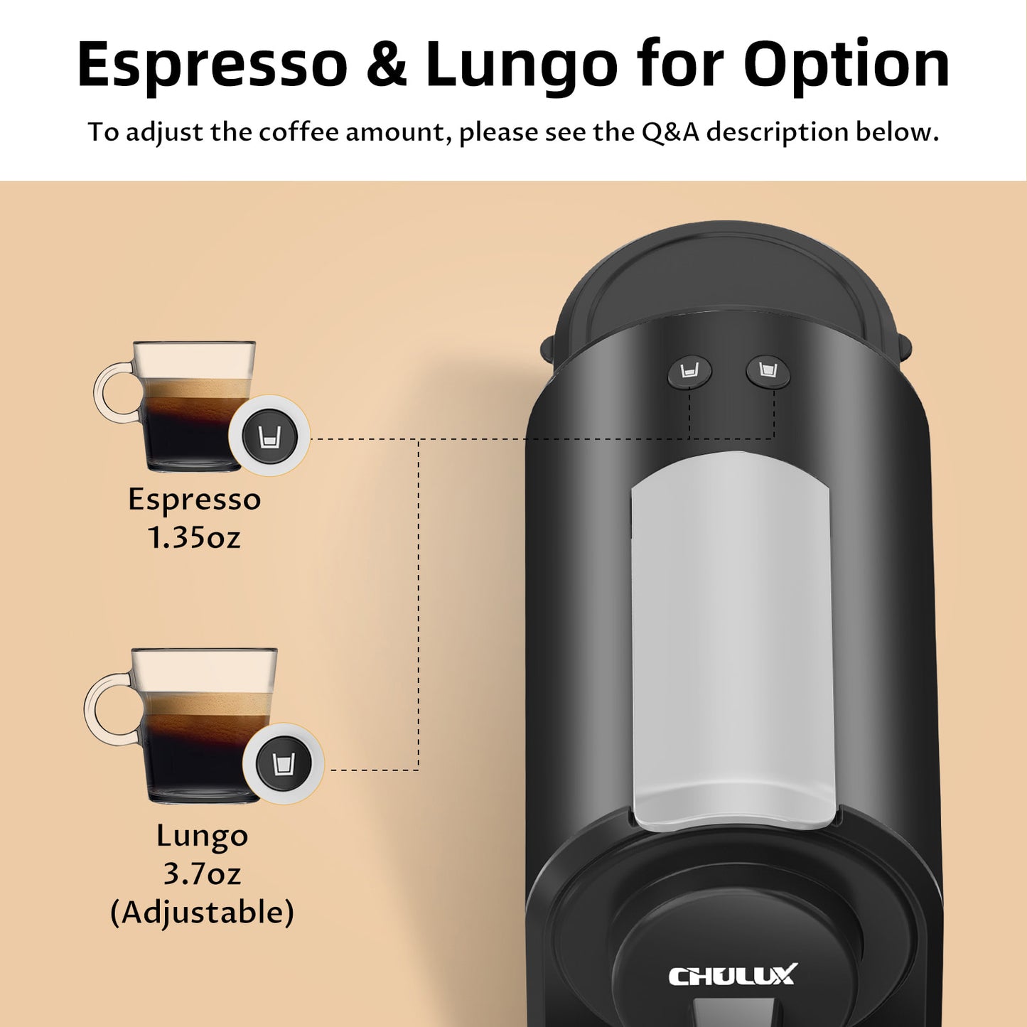 CHULUX Espresso Machine for Nespresso Original Pod, QF-CM831V, Black