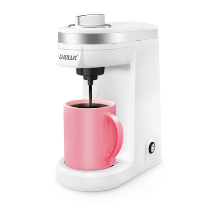 CHULUX Mini Single Serve Travel Coffee Maker for K Cup & Ground Coffee, QF-CM801