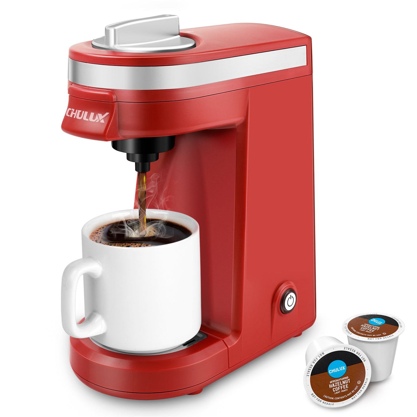 CHULUX Mini Single Serve Travel Coffee Maker for K Cup & Ground Coffee, QF-CM801