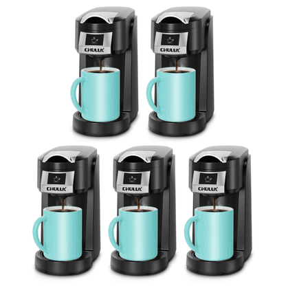 5pcs CHULUX Classic Single Serve Coffee Maker for K Cup, QF-CM802, Black
