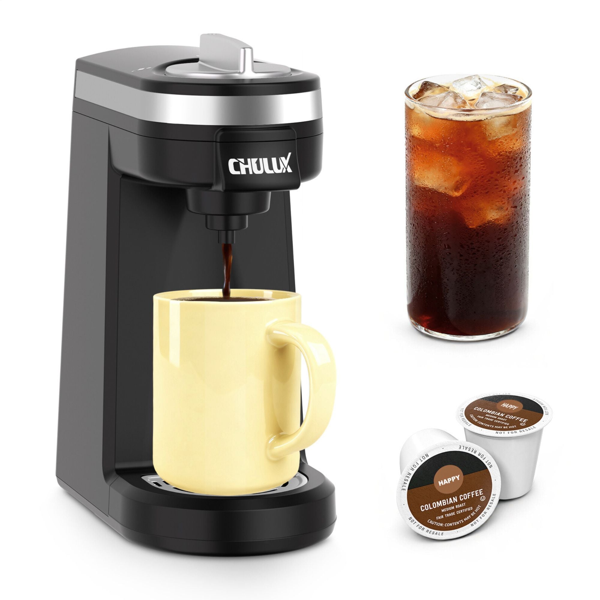Instant Mini Coffee CHULUX Mini Single Serve Travel Coffee Maker for K Cup
