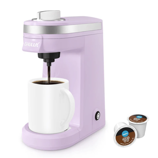 CHULUX Mini Single Serve Travel Coffee Maker for K Cup, QF-CM801, Lavender