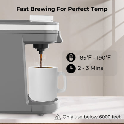 CHULUX Mini Single Serve Travel Coffee Maker for K Cup, QF-CM801, Gray