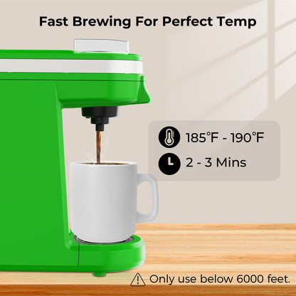 2pcs CHULUX Mini Single Serve Travel Coffee Maker for K Cup, QF-CM801, Green