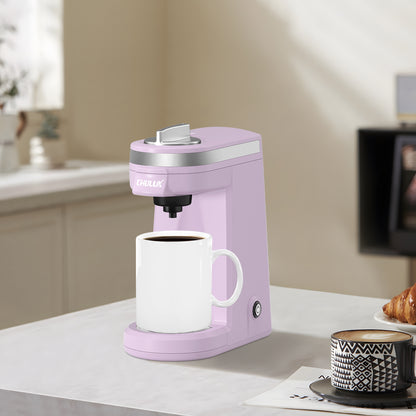 CHULUX Mini Single Serve Travel Coffee Maker for K Cup, QF-CM801, Lavender