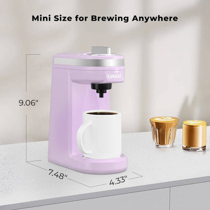 CHULUX Mini Single Serve Travel Coffee Maker for K Cup, QF-CM801, Lavender