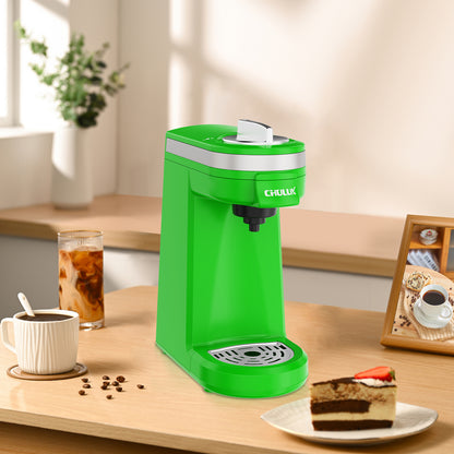 2pcs CHULUX Mini Single Serve Travel Coffee Maker for K Cup, QF-CM801, Green