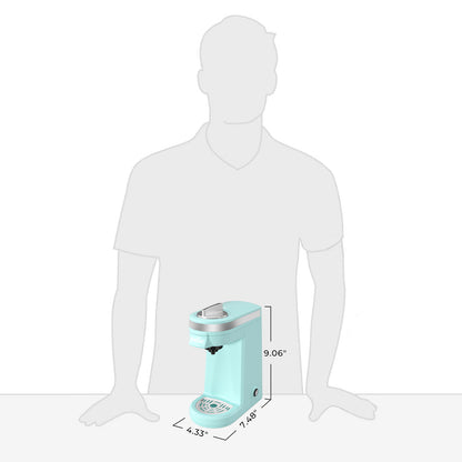 CHULUX Mini Single Serve Travel Coffee Maker for K Cup, QF-CM801, Cyan