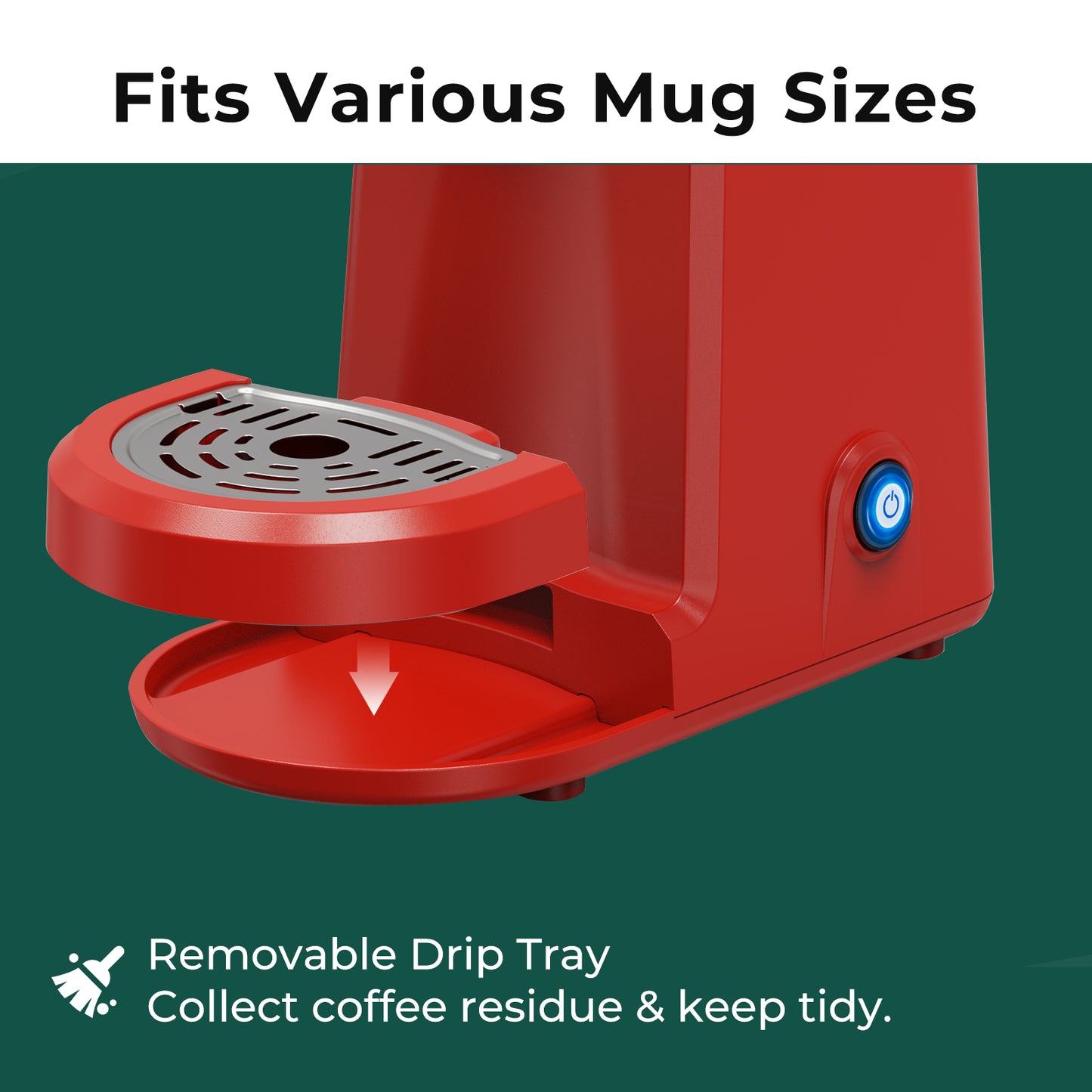 Cafetera de viaje CHULUX Mini (2 unidades) para K-Cup, QF-CM801, color rojo
