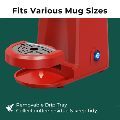Cafetera de viaje CHULUX Mini (2 unidades) para K-Cup, QF-CM801, color rojo
